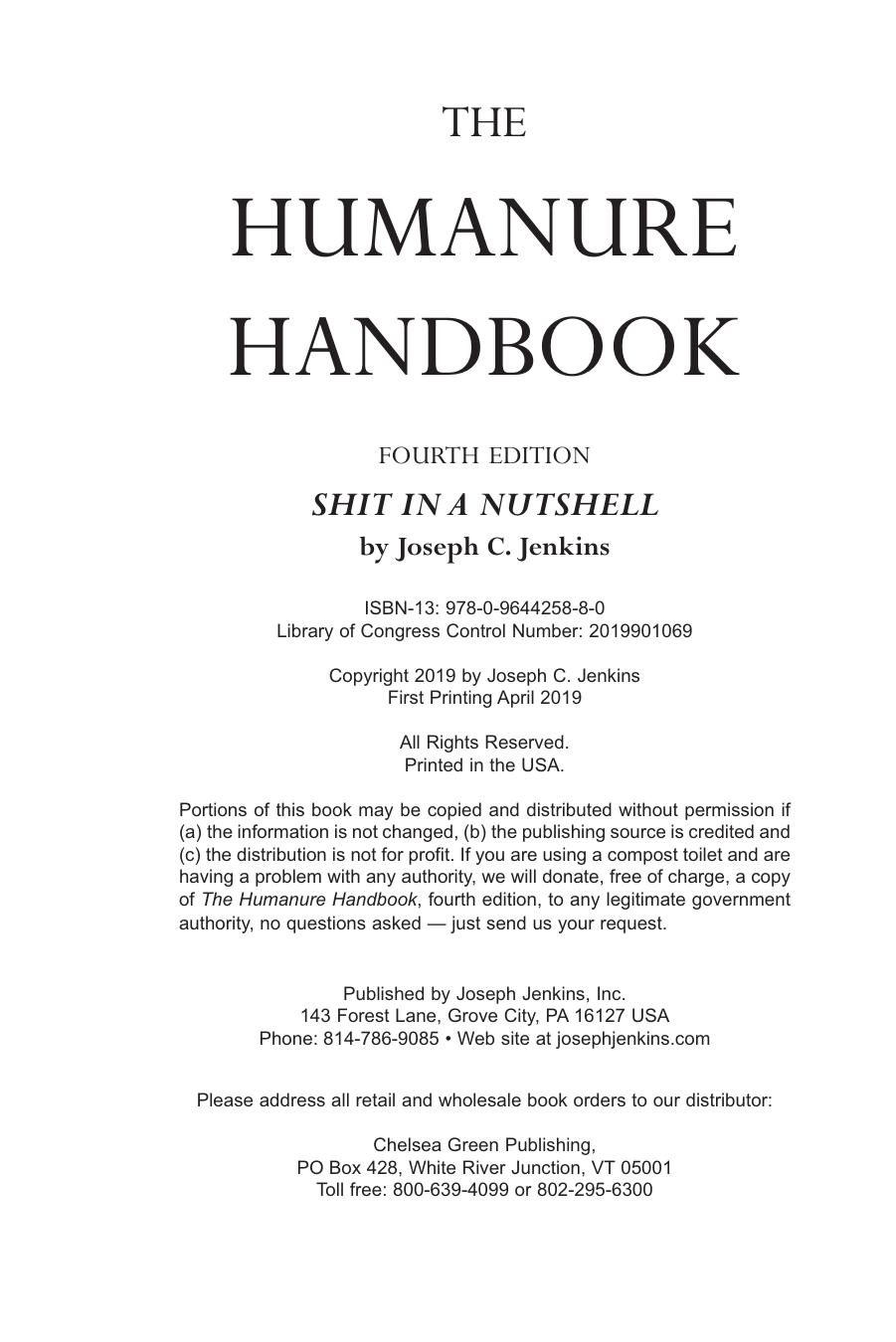 The Humanure Handbook, 4th Edition: Shit in a Nutshell